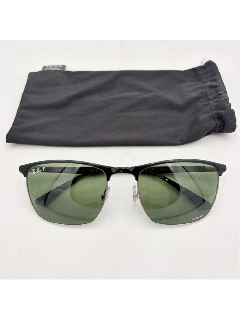 Ray-Ban RB3603M Chromance Sunglasses 57-19 Black Green Polarized Italy